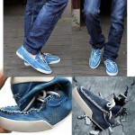 Chaussures Bateau Homme Fashion Slippers Jean Denim Style Bleu clair